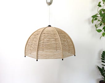 Vintage 1970s String Pendant Lamp, Boho Dome Light