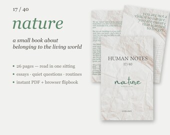 Natuurboek, essays over verbondenheid, mindfulnessvragen (pdf-download)