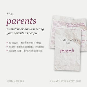 Parents Mini Book – Reflective Essays, Family Relationships (Digital Download)