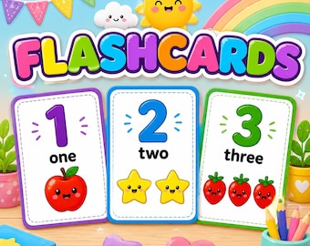Numbers Flashcards for Kids | Printable & Digital Learning Cards