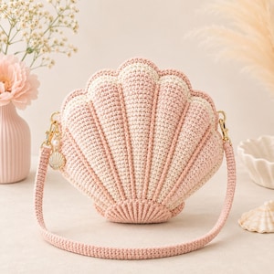 Nautilus Shell Crochet Bag Pattern, Sculpted Seashell Crossbody Purse (PDF Download)