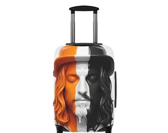 Funda para maleta Split-Face Rocker Portrait / Naranja Negro Blanco