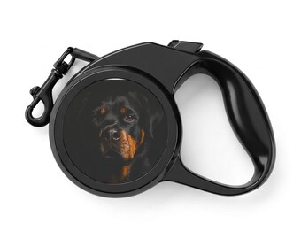 Rottweiler Portrait Retractable Pet Leash | Dog Photo Leash