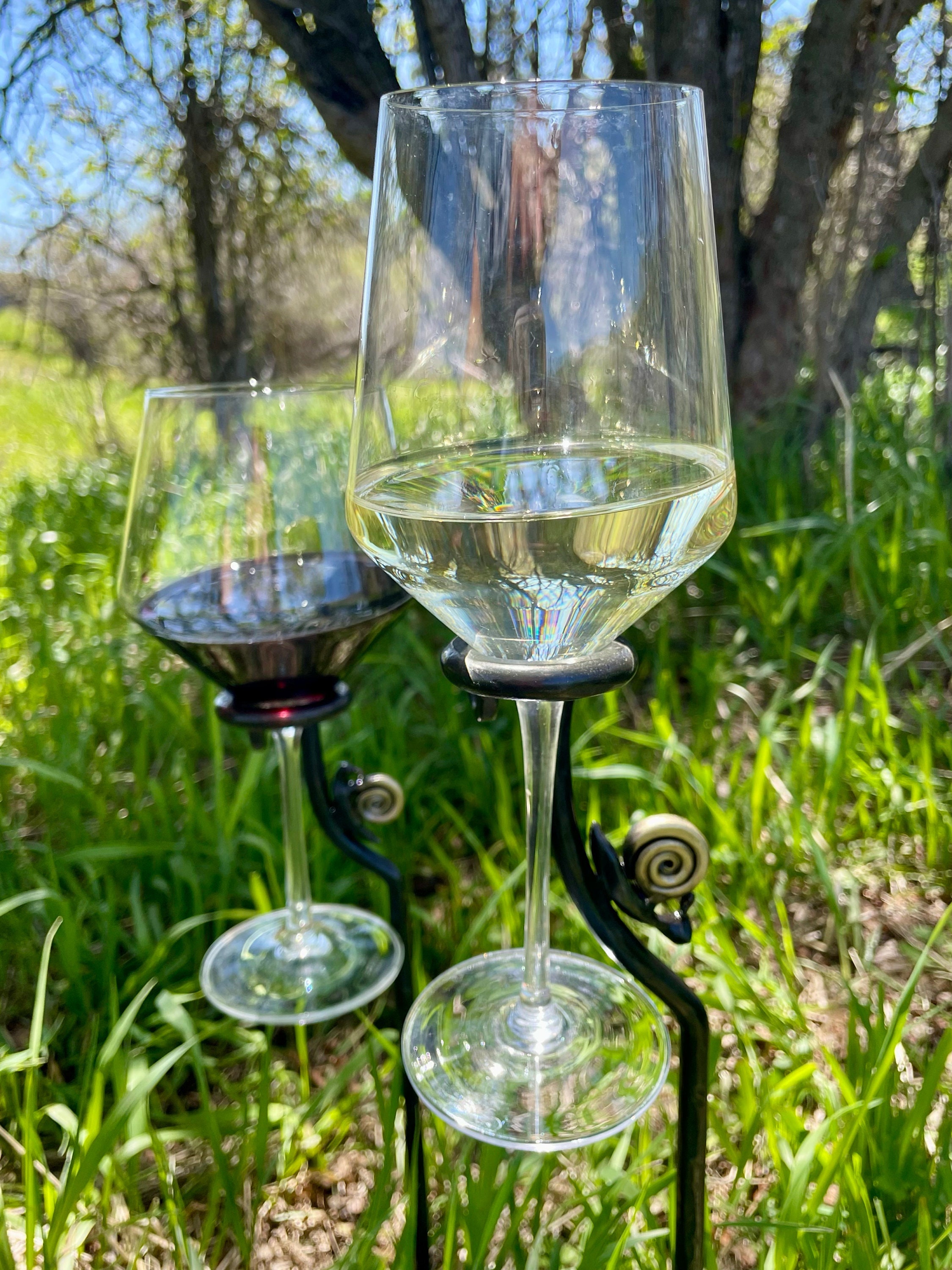 Wine Glass Stake Etsy