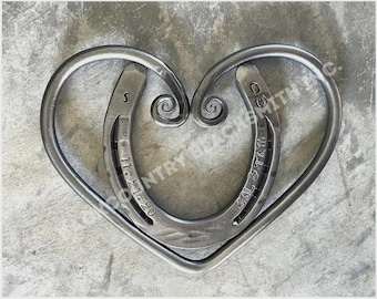 Gepersonaliseerde onderzetter met hoefijzerhart