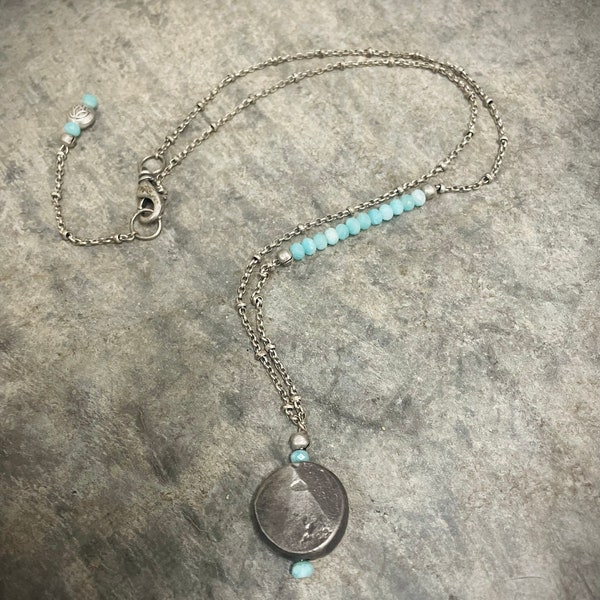 Amazonite and Steel Necklace