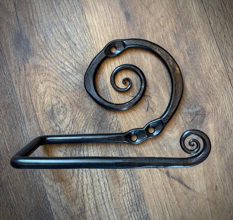 Scrolled Toilet Paper Holder Slate Black
