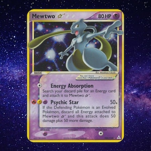 Mewtwo Gold Star | 2006 Holon Phantoms 103/110| Proxy Pokemon Card