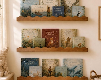 Étagère murale Montessori, présentoir à livres ondulé pour chambre d'enfant