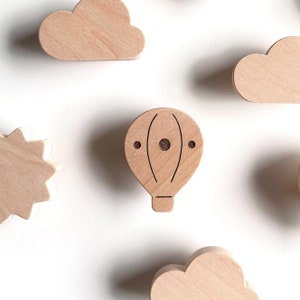 Ladeknop houten heteluchtballon: dromerig kinderkamerdecor - kasthandvat