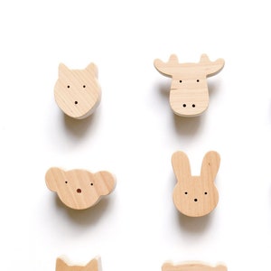 Wooden Animal Knobs for Nursery Drawers and Cabinets by Mielasiela - 1 pcs