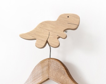 Wooden Dinosaur Wall Hook: Personalized Dino Coat Hook