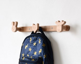 Woodland Animal Nursery Wall Hooks - Kids Coat Rack For Entryway