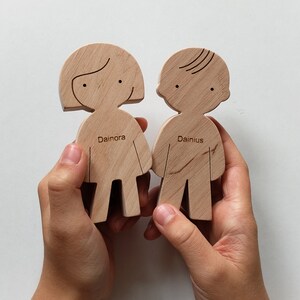 Wooden Doll - Personalised Human Figure - Waldorf Wooden Toy For Imaginative Play