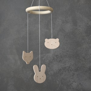 Scandinavian style, baby mobile with forest animals