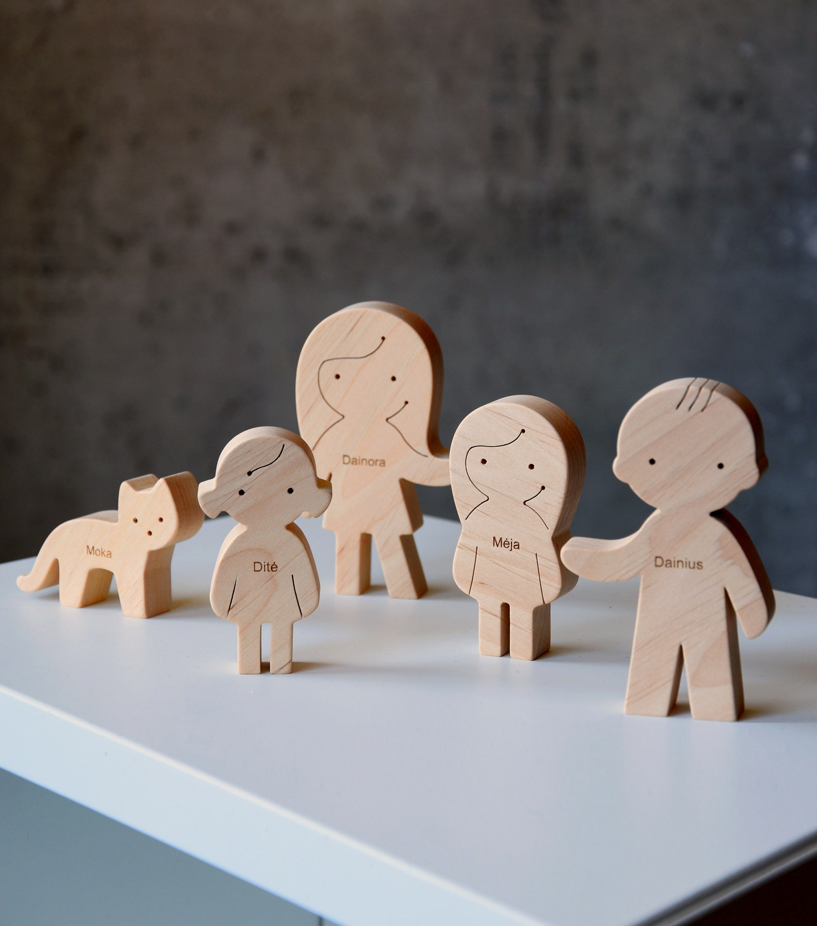 Personalized Wooden Family Figures Customized Family Etsy