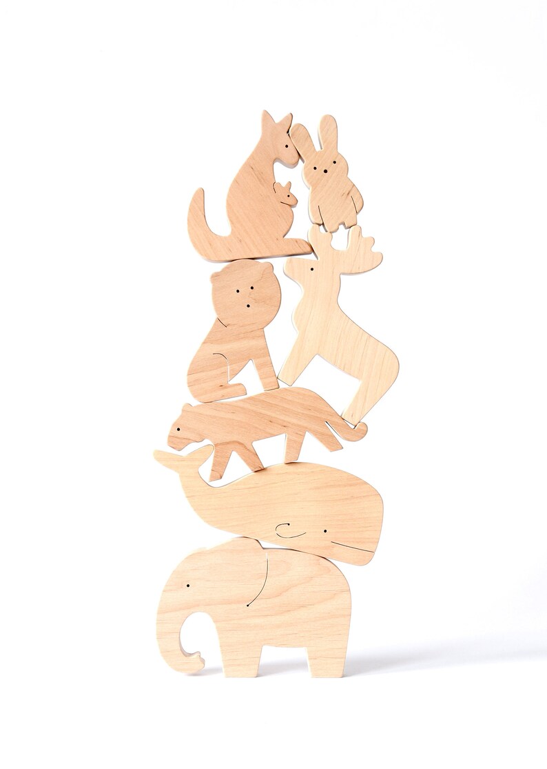 Wooden Waldorf animal toy set Etsy