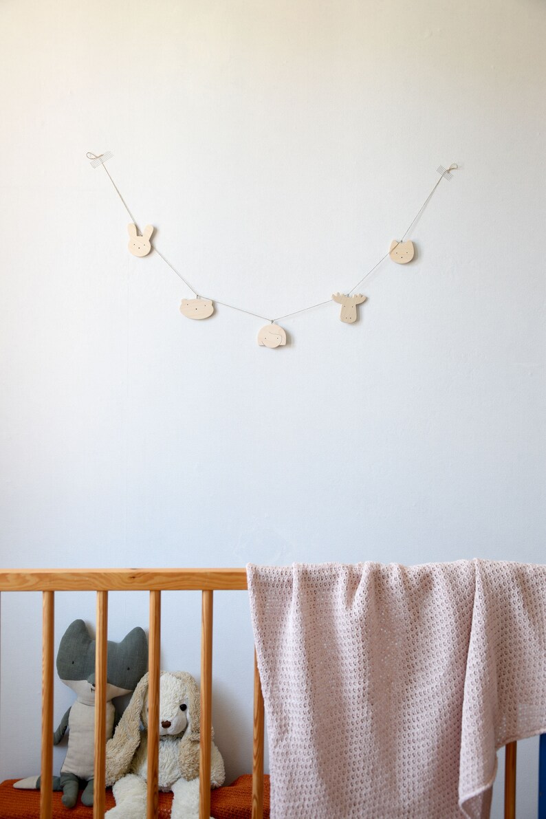 Wooden Nursery Decor Elements DIY Baby Mobile or Garland Etsy