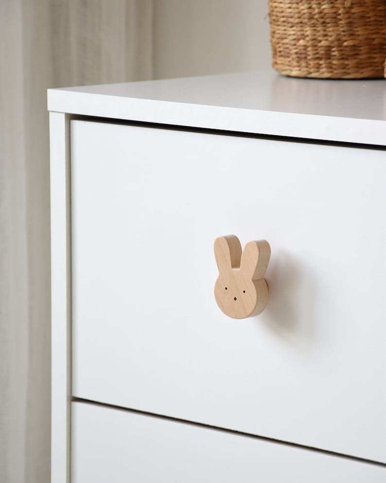 Wooden drawer knob Bunny