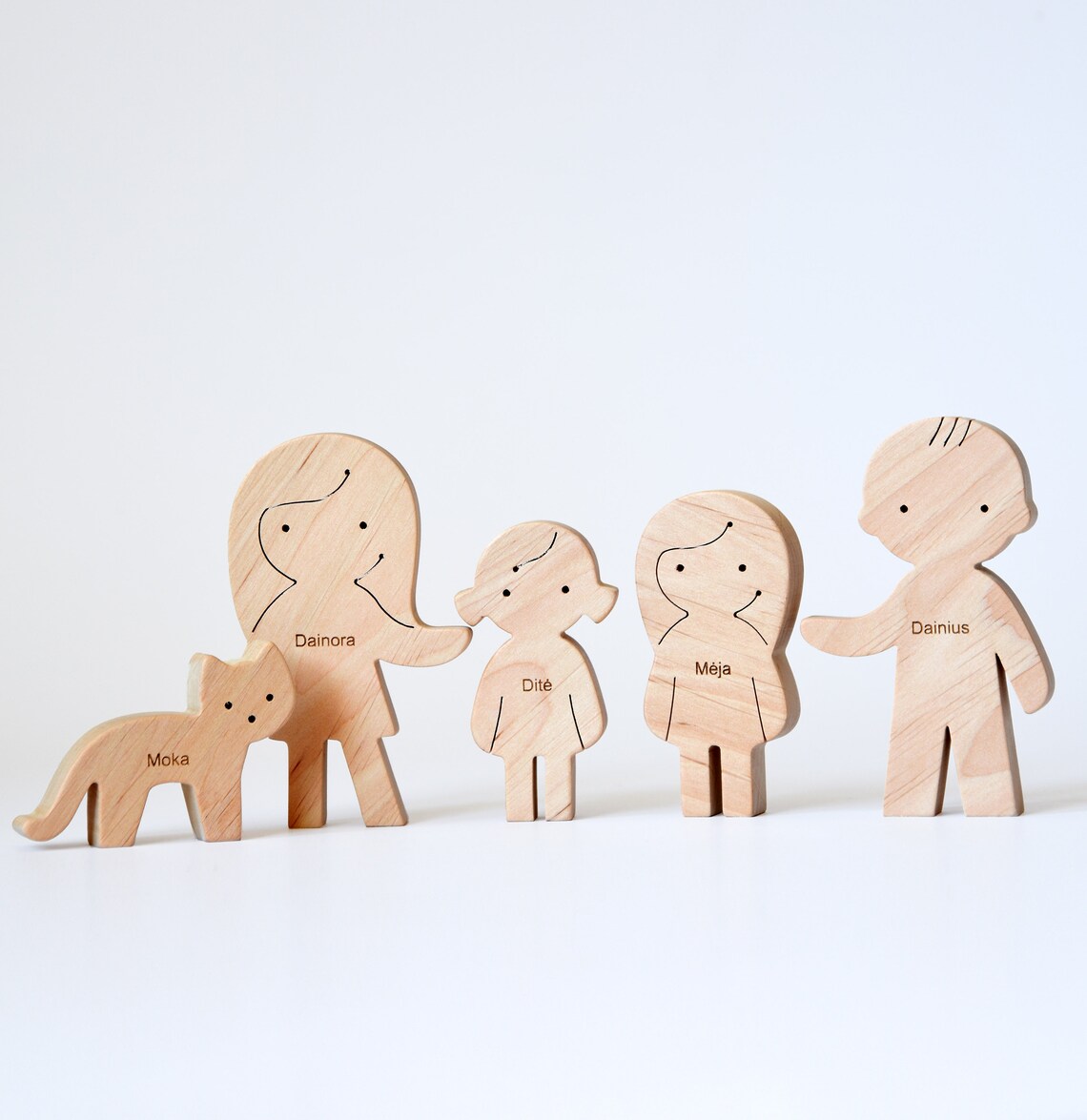 Personalized Wooden Family Figures Family Gift Etsy
