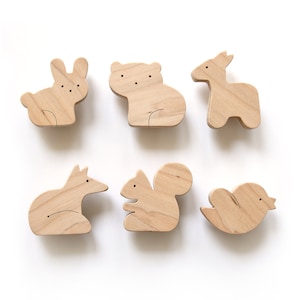 Nursery Dresser Knobs Forest Animals - Kids Drawer Pulls Woodland - 1pcs