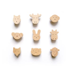 Wooden Dresser Knobs Animals, Nursery Pulls Handles for Drawers and Cabinets - 1 pcs