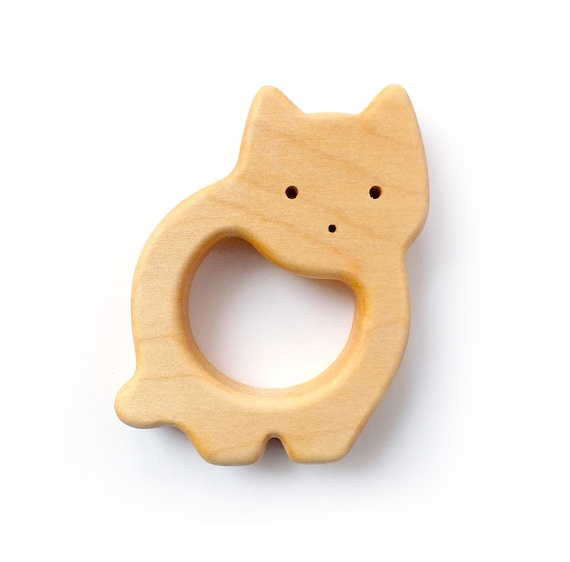 Natural wood shop teether