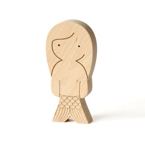 Wooden Mermaid Doll