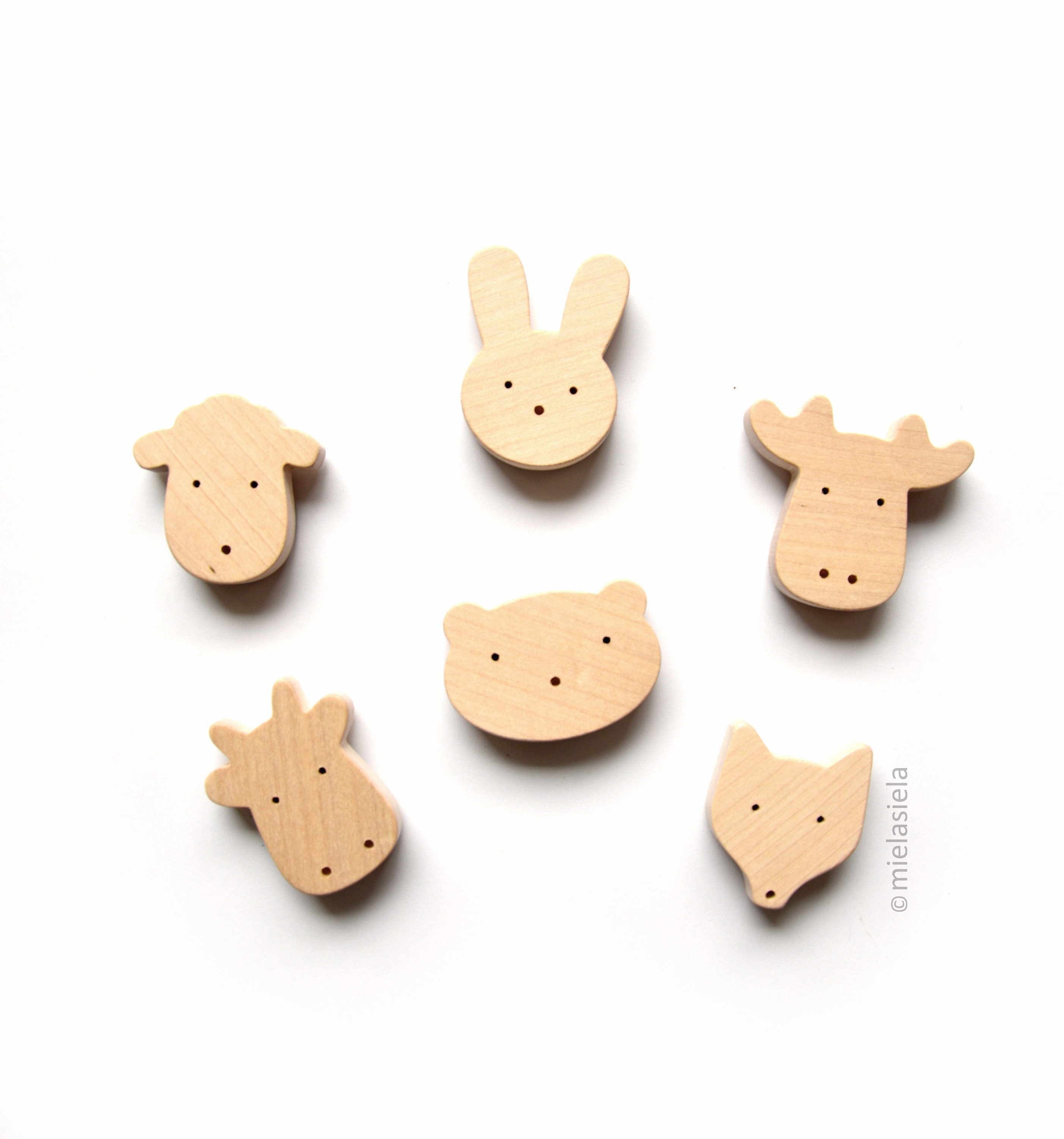 Wooden animal magnets sales