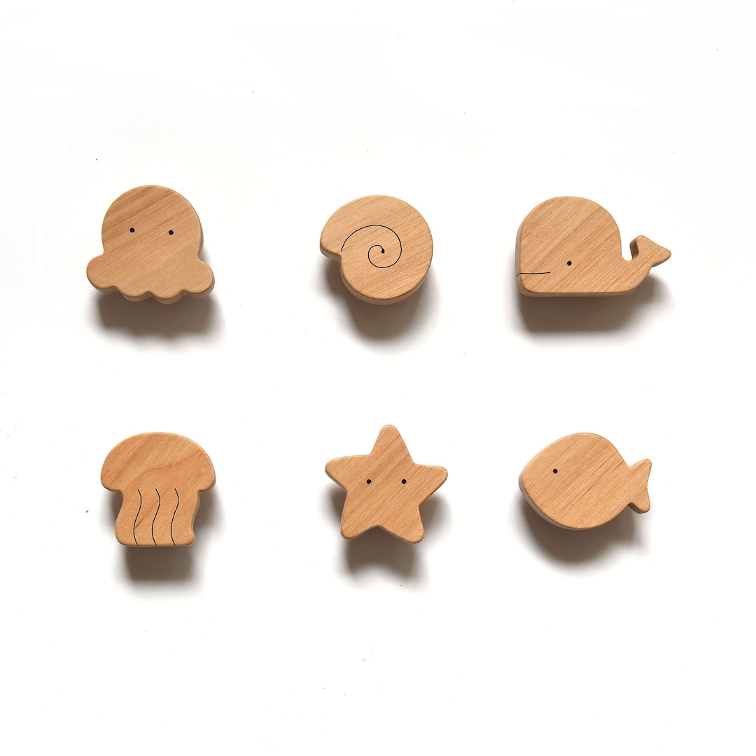 Wooden Nursery Dresser Knobs Ocean Theme 1 Pcs Etsy