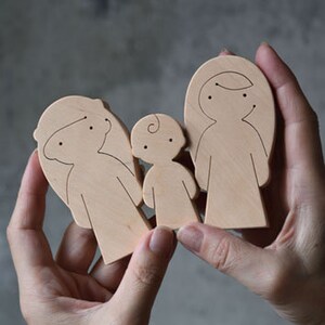 Modern, Minimalist Style Wooden Christmas Nativity Set of 7 pcs image 6