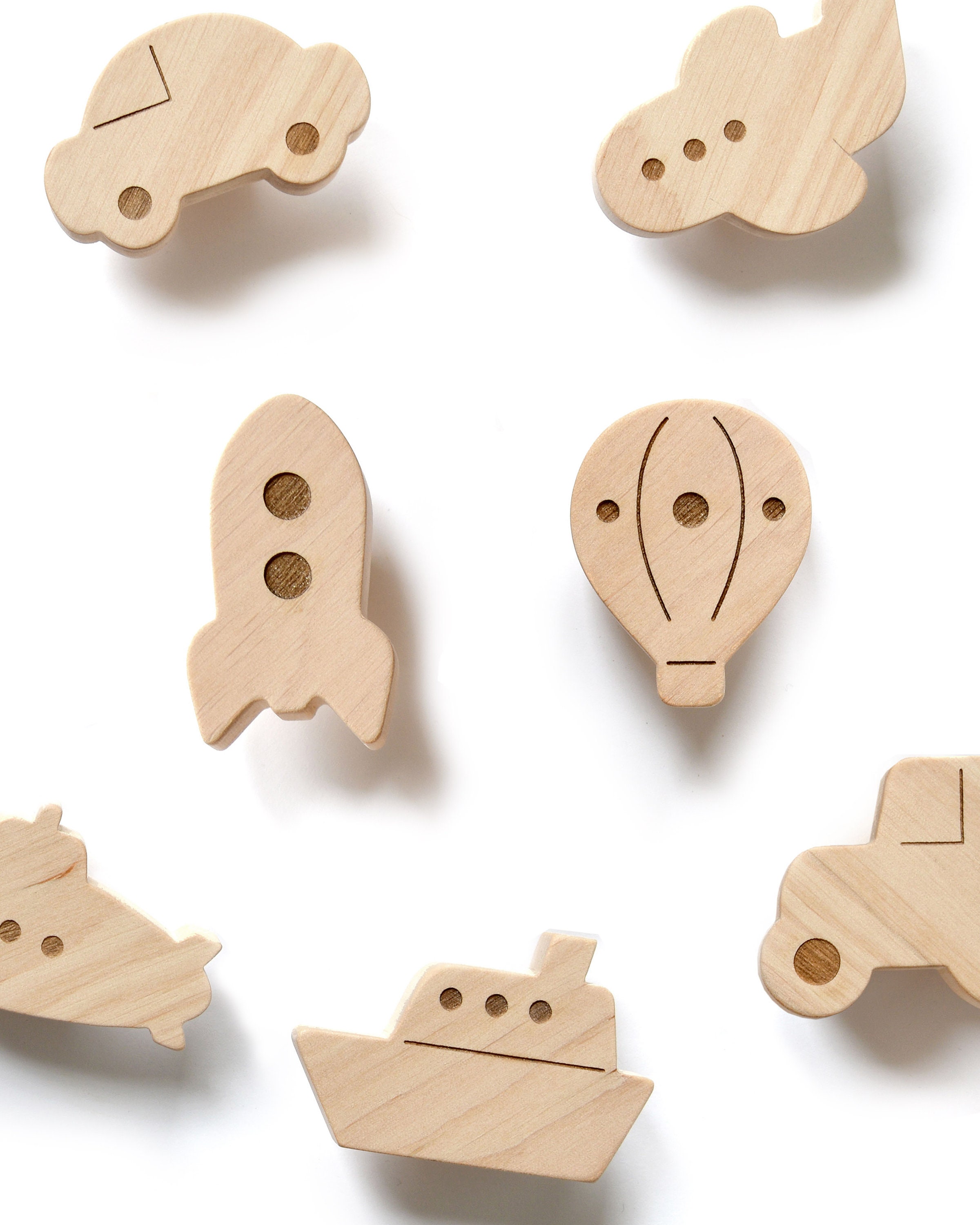 Boy Nursery Wall Hooks Transport - Vehicle Wood Hooks, Kids Coat Hooks - Rocket, Hot Air Balloon, Tractor, Car, Plane, Submarine, Ship 1 pcs
