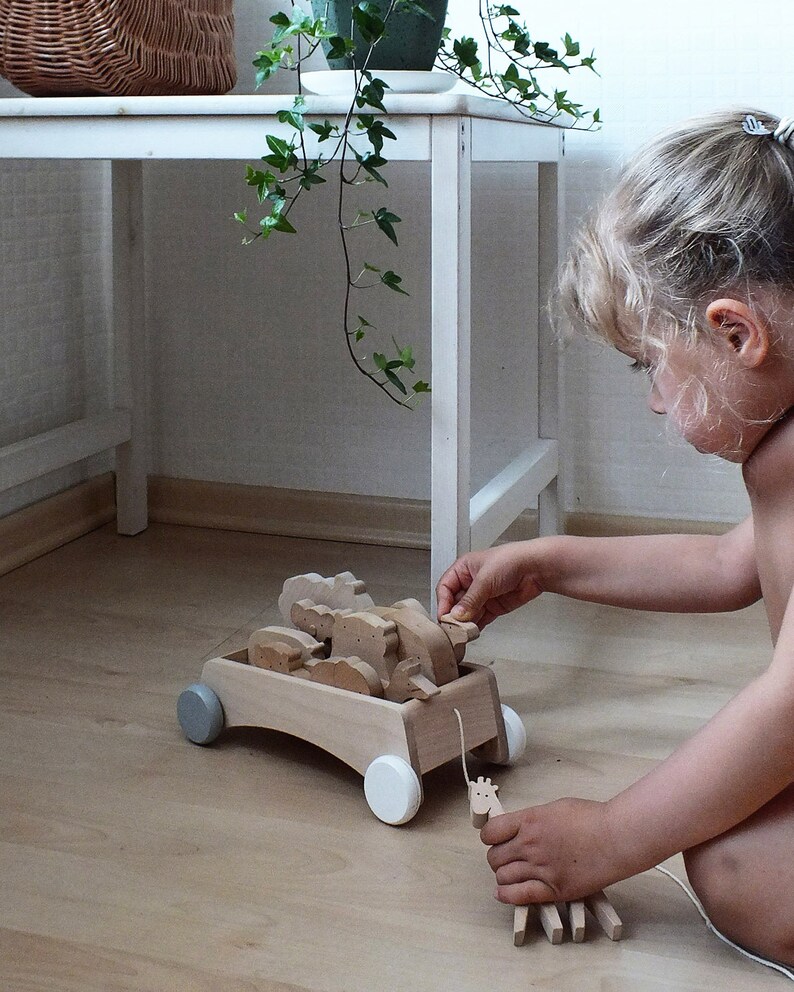 Wooden Pullalong Wagon Personalized Toy Pullalong Cart on Etsy New Zealand