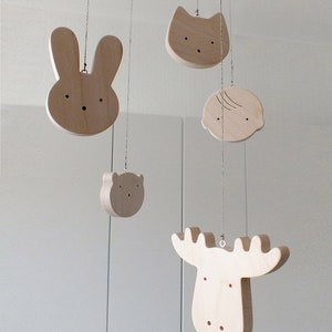 Wooden Animal Mobile Pieces: Woodland, Safari, Farm Nursery Decor