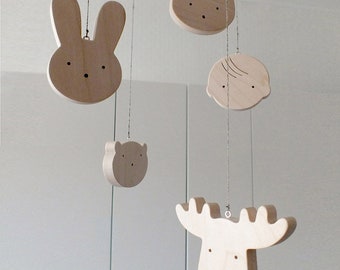 DIY Baby Mobile or Garland - Wooden Nursery Decor Elements - Kids Room Wall Decoration, Birthday Party, or Childrens Table Decor