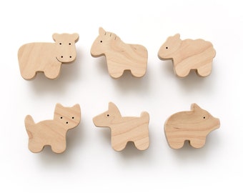 Farmyard Drawer Knobs - Nursery Dresser Knobs Farm Animals -Unique Drawer Pulls For Kids Room - 1pcs