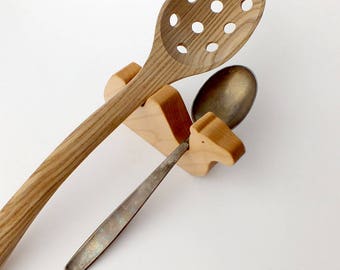 Wood Spoon Rest - Spoon Holder - Playful and useful kitchen accessory