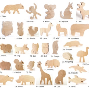 40 wooden animals from all around the world