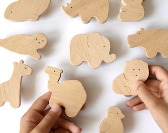 Wooden Animal Dresser Knobs, Safari Nursery Drawer Pulls, Kids Cabinet Handles Woodland