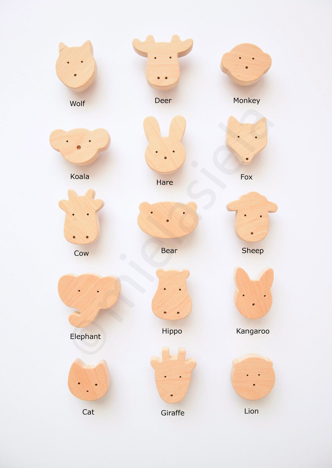 Wooden Animal Knobs for Nursery Drawers and by Etsy