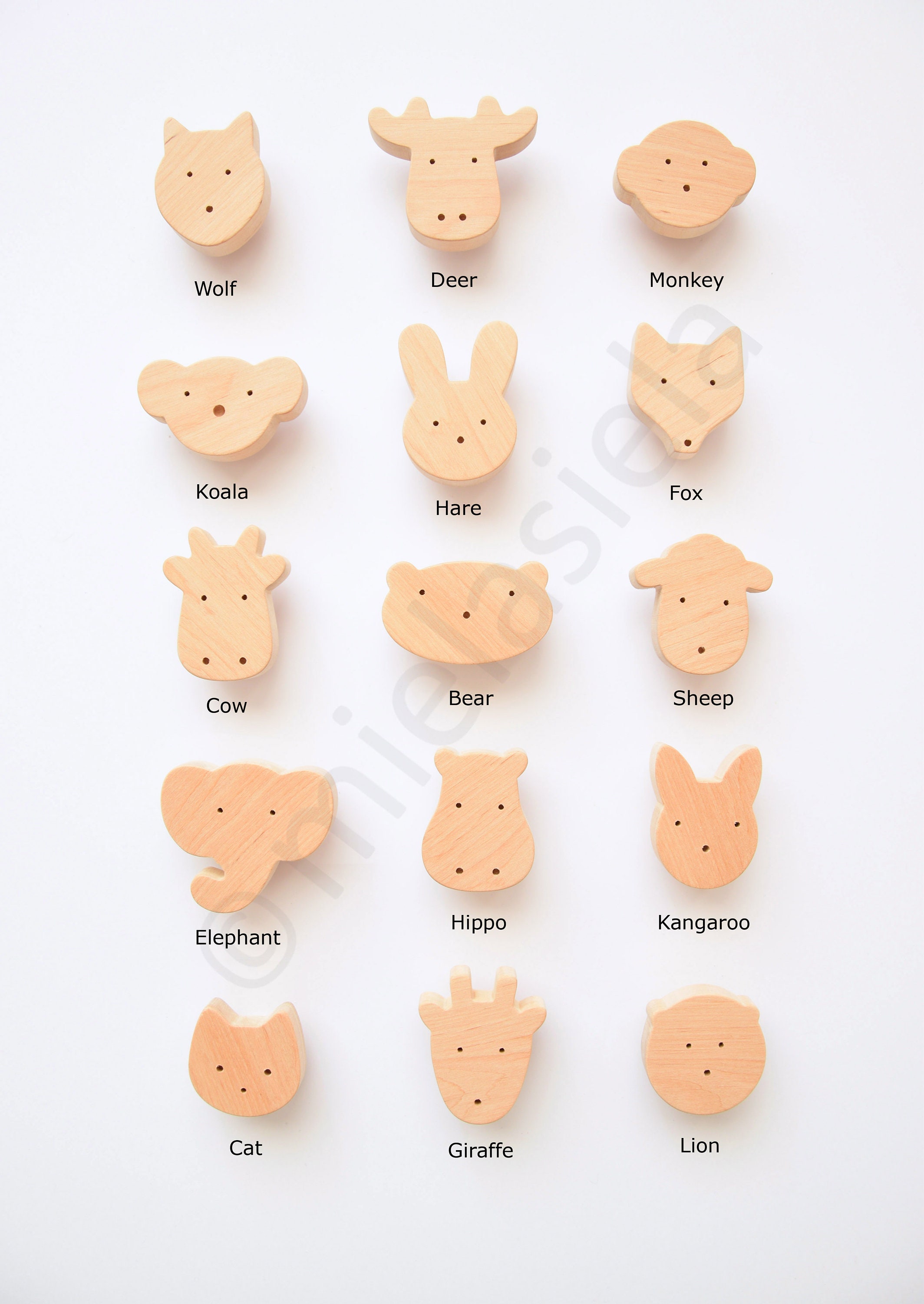Wooden Animal Knobs for Nursery Drawers and by Etsy Canada