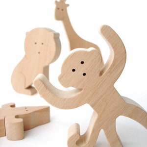 safari wooden animal figures