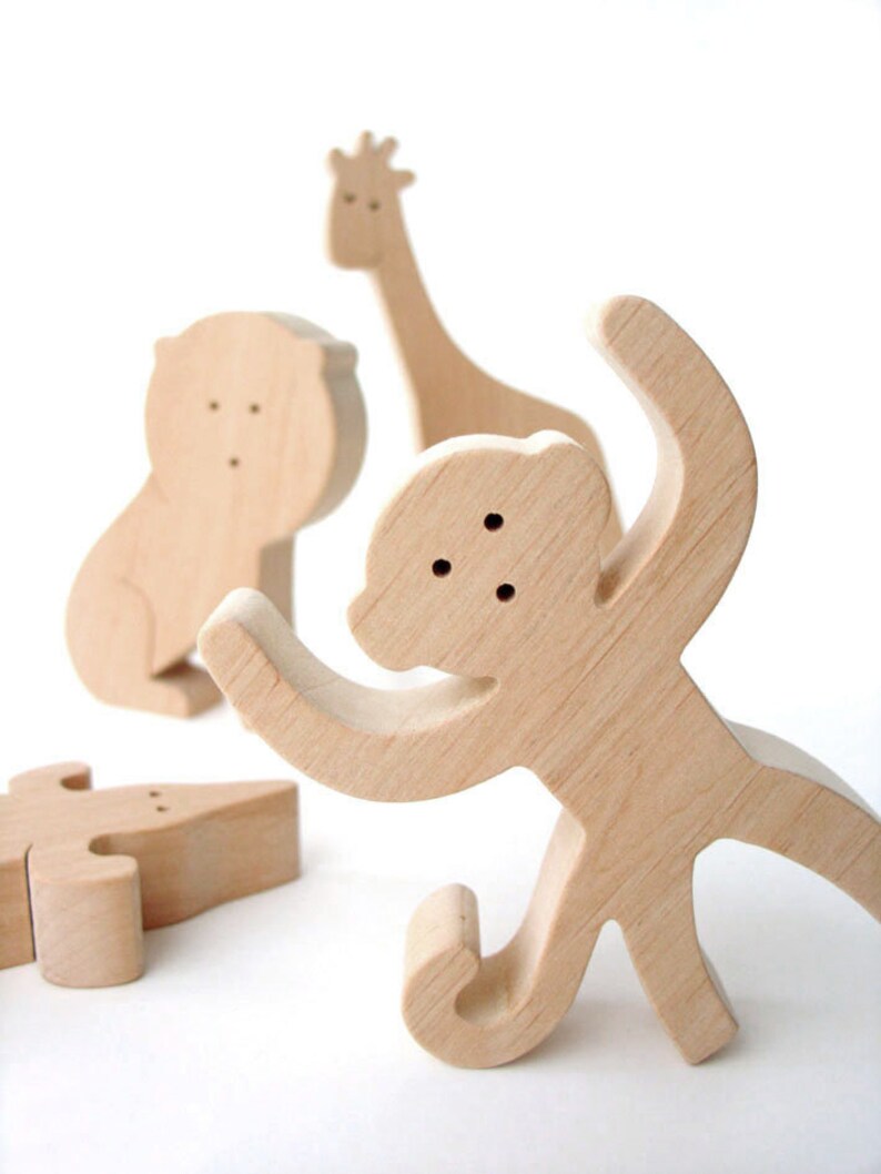 safari wooden animal figures