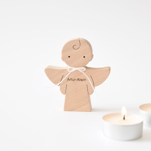 Personalisierte Schutzengel Figur - Holzengel - Geburt, Geburtstag, Taufe, Freundschaft, Hochzeit, Jahrestag Geschenk