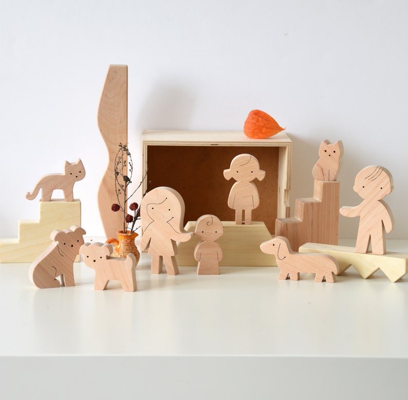 wooden family figures