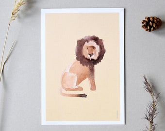 Kids Room Art Print - Nursery Poster Sitting Lion