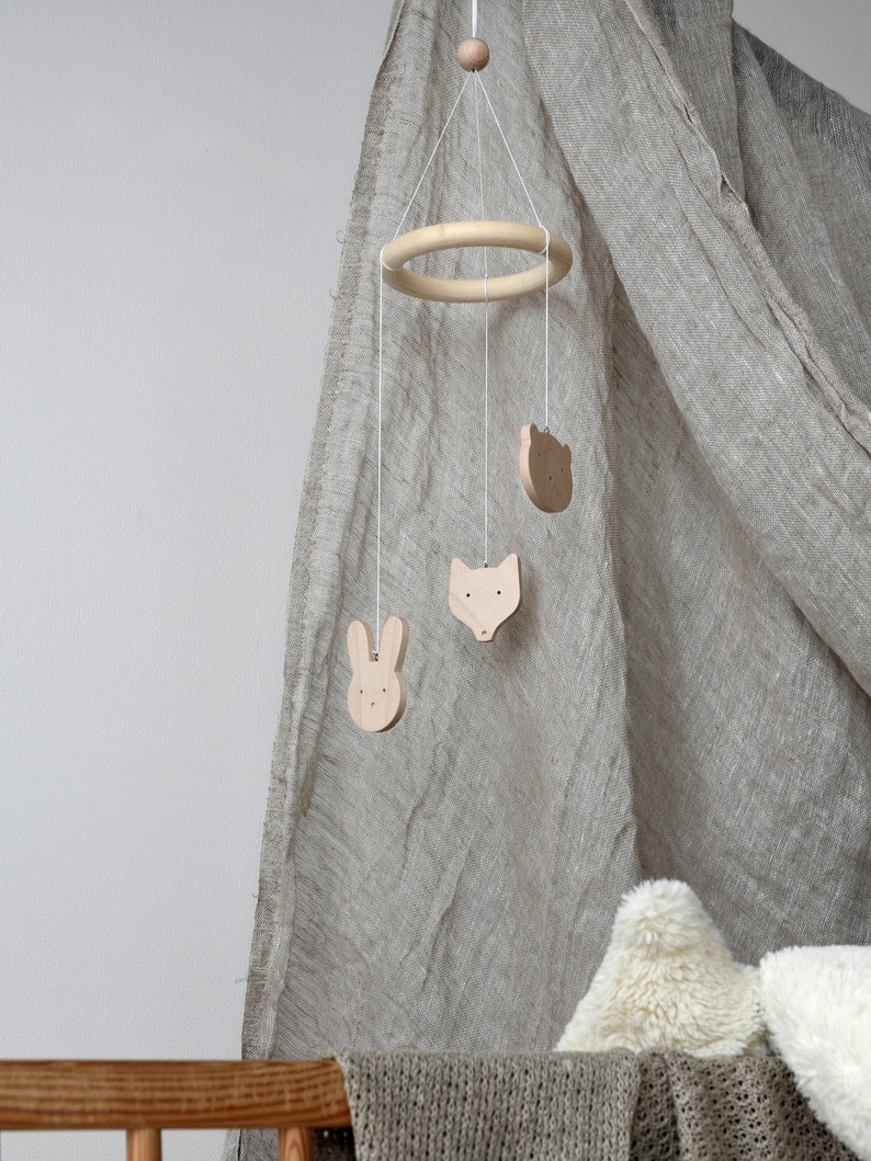 Minimalist Baby Mobile Woodland for Scandinavian style nursery