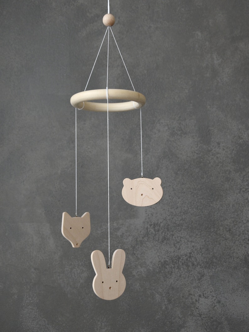 Scandinavian style, baby mobile with forest animals