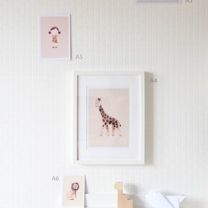 2 cartes de voeux pour enfants Mini impressions, décoration murale pour chambre d'enfant animaux, petite fille et garçon A6, A5 image 5