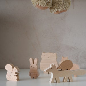 wooden forest animals